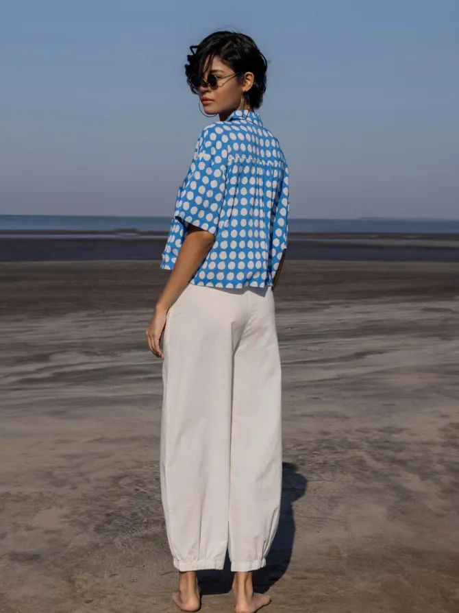 Set of 2 - Rio Blue Polka Shirt Top and Trousers
