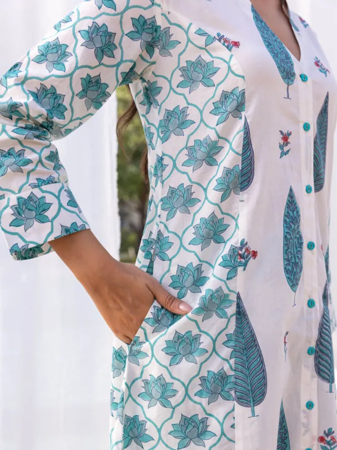 Set of 2 - Siena Cotton Hand Block Printed Kurta and Palazzo