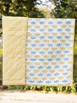 Set of 6 - Summer Day Hand Block Printed Bedding Set with Gift Box