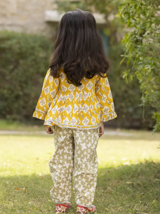 Set of 2 - Sunheri Organic Cotton Angrakha with Dhoti