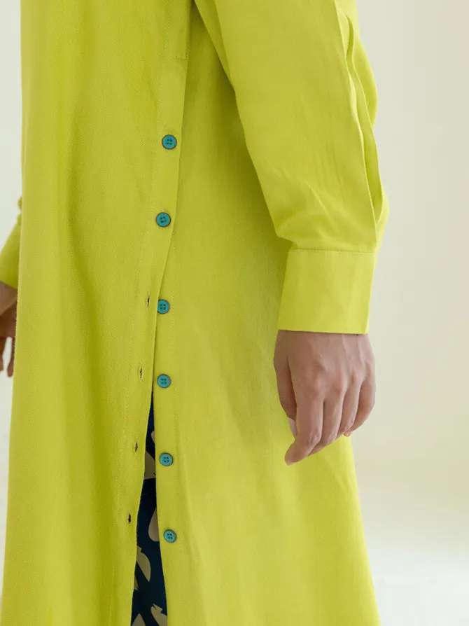 Set of 2 - Tan Long Shirt Dress & Wrap-Around Palazzo Set