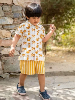 Set of 2 - Tiger Land Organic Cotton Shirt & Shorts