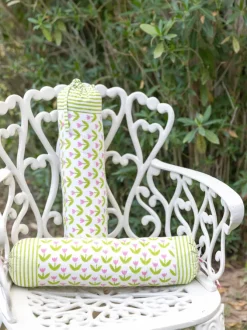 Set of 2 - Tiny Tulip Hand Block Printed Baby Bolster