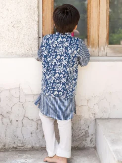 Set of 3 - Tirth Organic Cotton Long Kurta with Jacket
