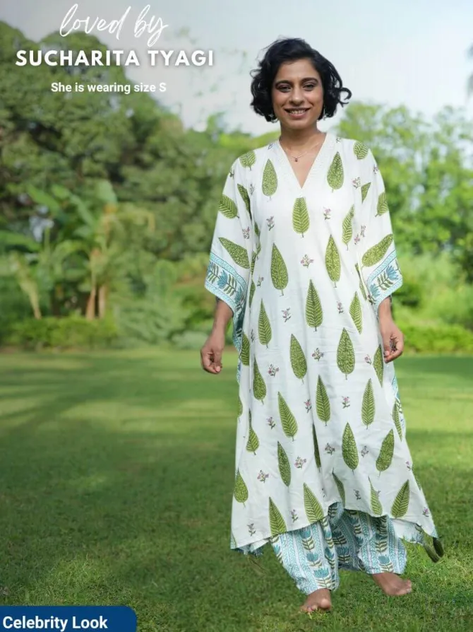 Set of 2 - Tuscan Cypress Kaftan Kurta and Palazzo
