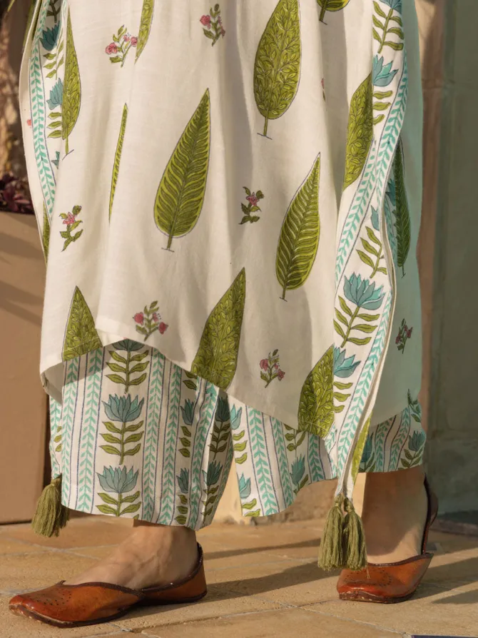 Set of 2 - Tuscan Cypress Kaftan Kurta and Palazzo