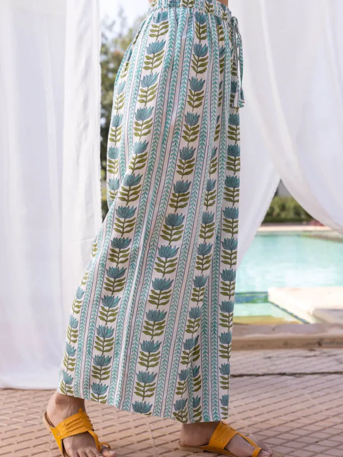 Set of 2 - Tuscan Cypress Kaftan Kurta and Palazzo