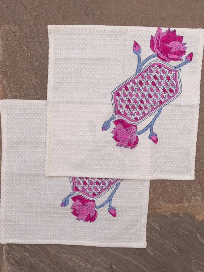 Set of 2 - Vriddhi Block Printed Face Towels