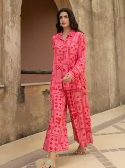 Set of 2 - Wild Card Shirt & Palazzo Pants