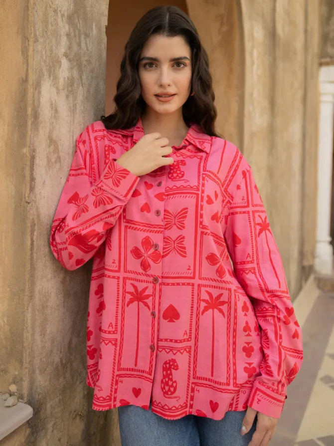 Set of 2 - Wild Card Shirt & Palazzo Pants
