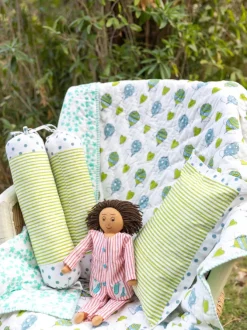 Set of 5 - Wonderland Block Printed Bedding Set For Kids