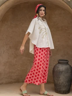 Set of 2: Ikka Poncho Shirt & Wrap-Around Palazzo Set