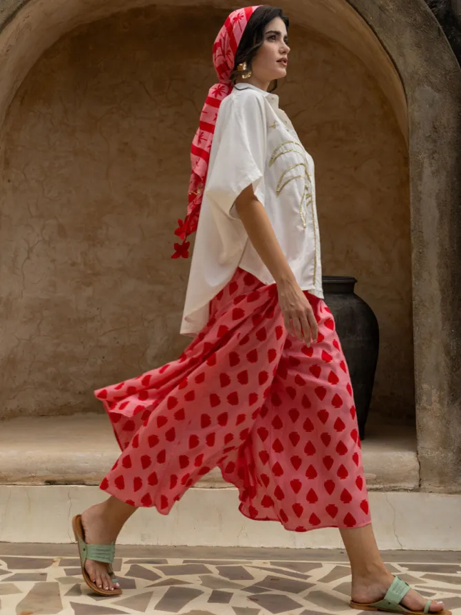 Set of 2: Ikka Poncho Shirt & Wrap-Around Palazzo Set