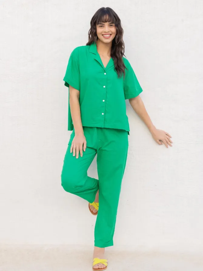 Sienna Solid Green Co-ord Set