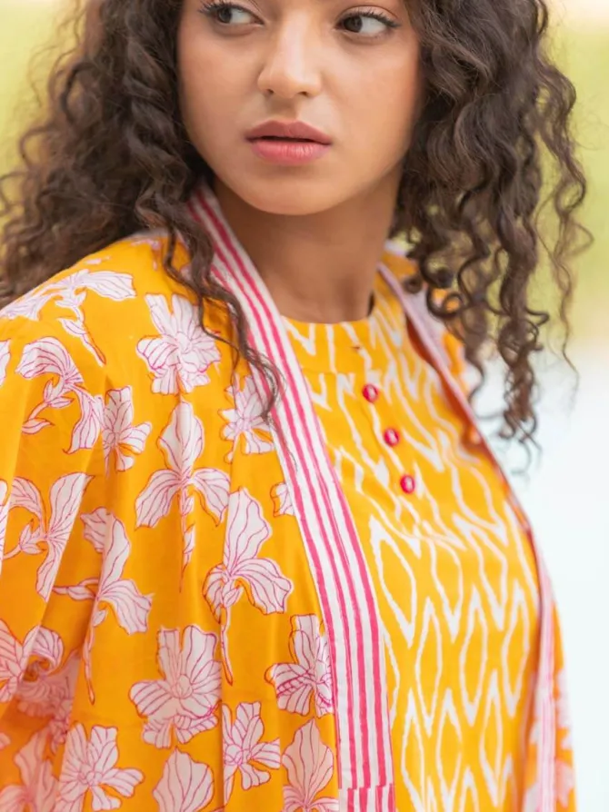 Snuggle Cotton Block Printed Kimono/Robe