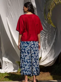 Solid Red Slub Short Top