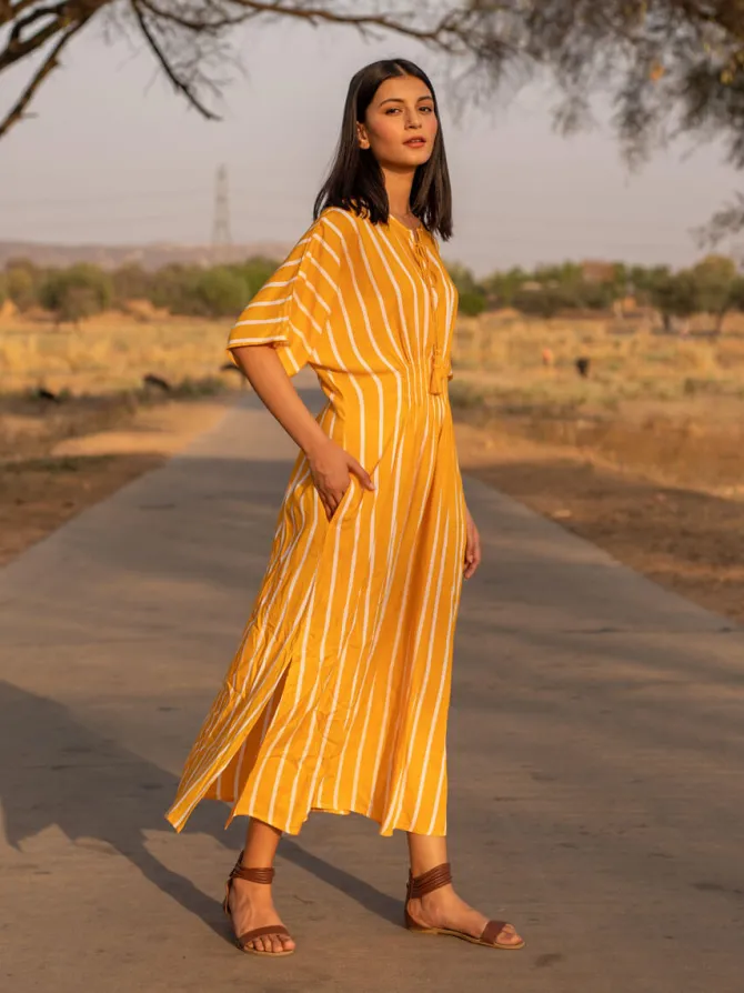 Sona Slub Kaftan Maxi Dress