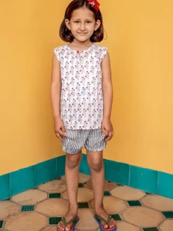 Spring Bloom Organic Cotton Top & Shorts Set