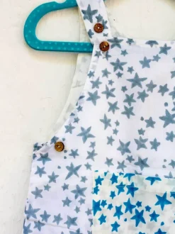 Starry Night Organic Cotton Block Printed Dungarees