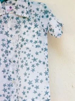 Starry Night Organic Cotton Block Printed Shirt