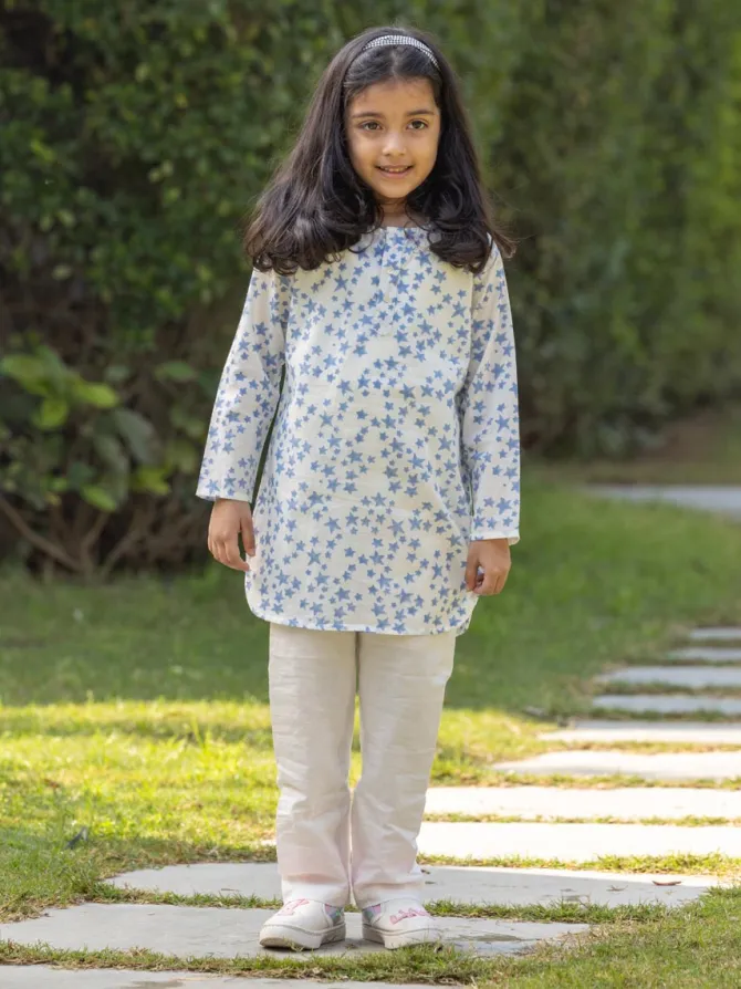 Starshine Organic Cotton Block Printed Kurta Pyjama Set