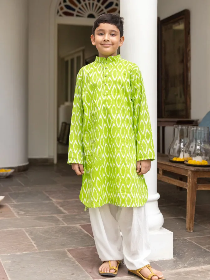 Sundew Organic Cotton Block Printed Long Kurta