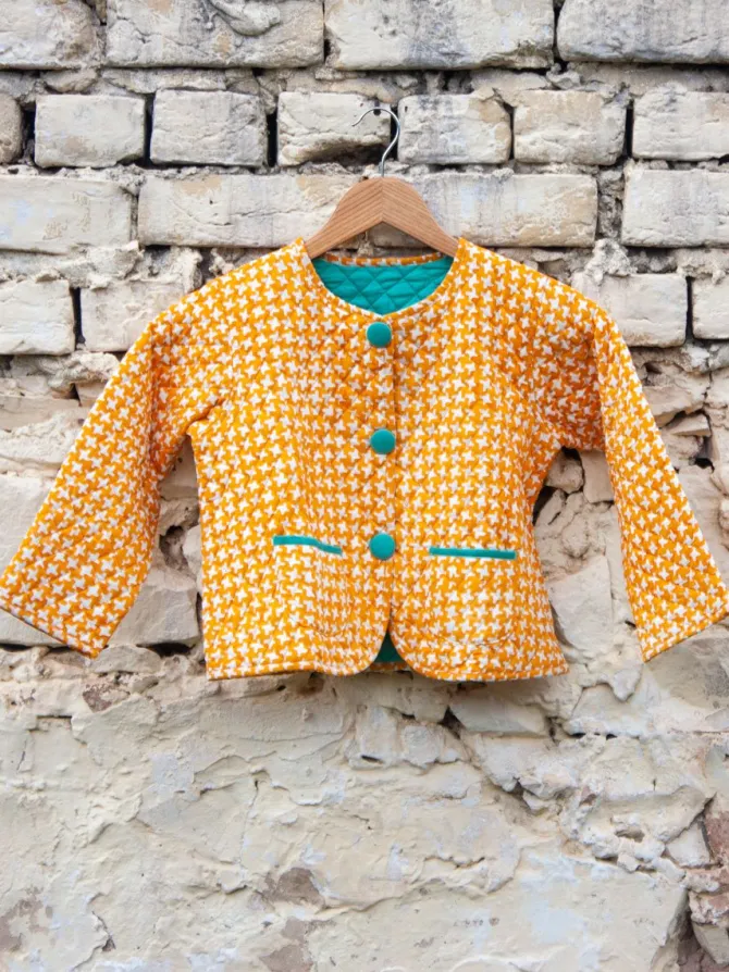 Sunrise Superstar Yellow Organic Cotton Quilted Tea Cup Jacket