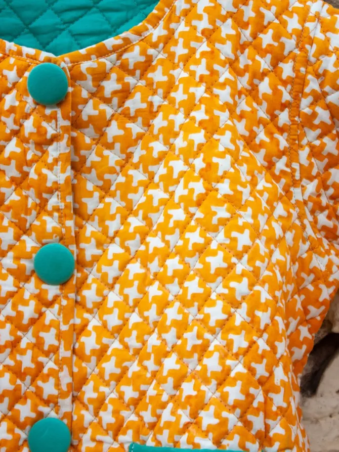 Sunrise Superstar Yellow Organic Cotton Quilted Tea Cup Jacket