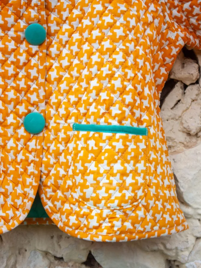 Sunrise Superstar Yellow Organic Cotton Quilted Tea Cup Jacket