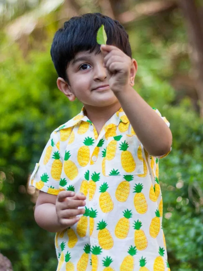 Sunshine Blast Organic Cotton Block Printed Shirt