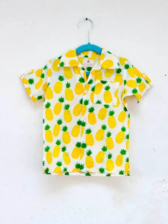 Sunshine Blast Organic Cotton Block Printed Shirt