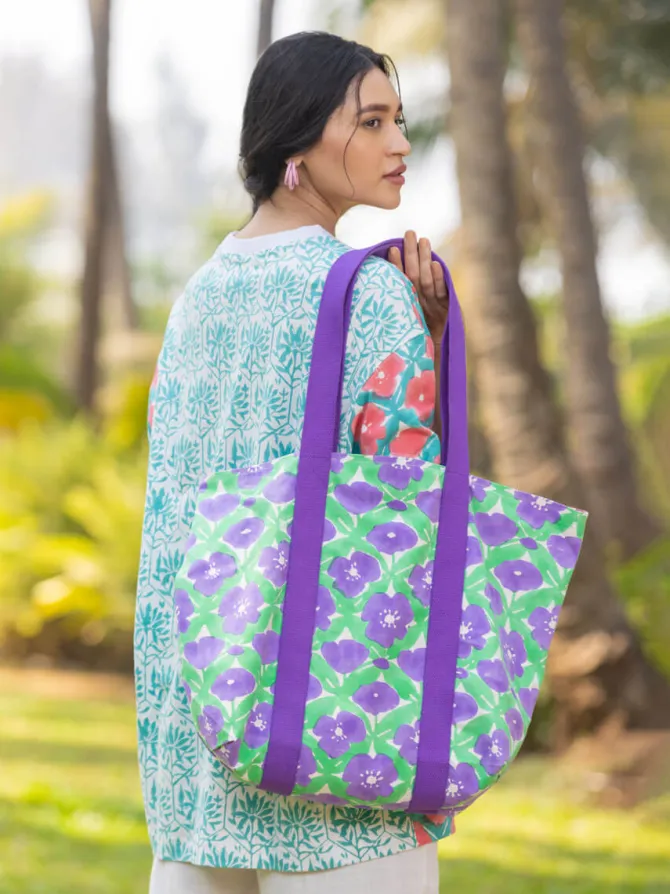 Surya Hand Block Printed Tote Bag