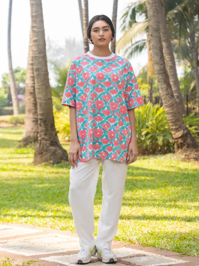 Surya Hand Block Printed Oversized T-shirt