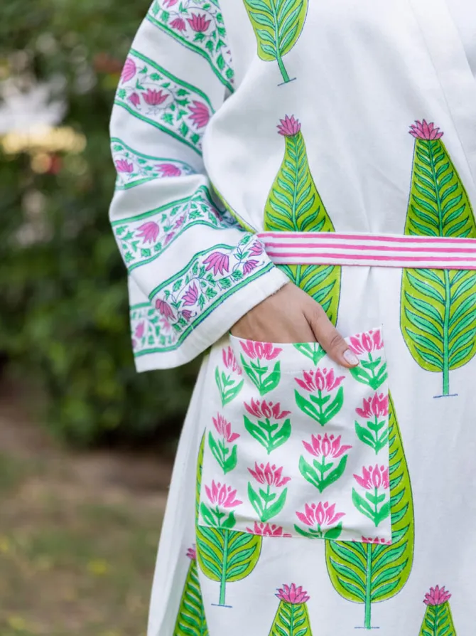 Swara Waffle Cotton Bath Robe