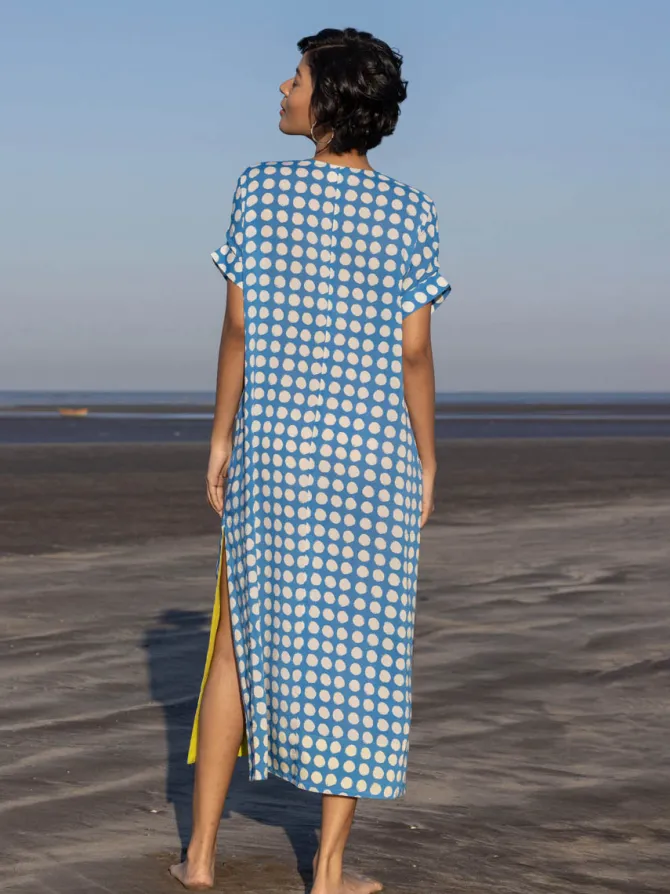 Tamara Blue Polka Kaftan