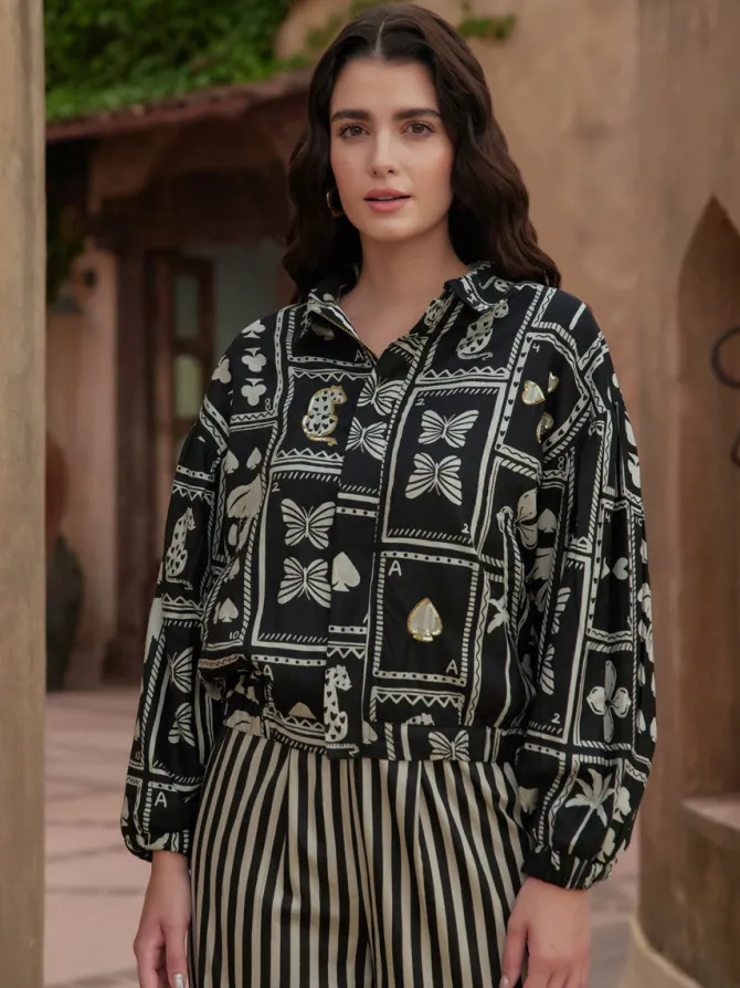 Tangier Embroidered Twill Bomber Jacket