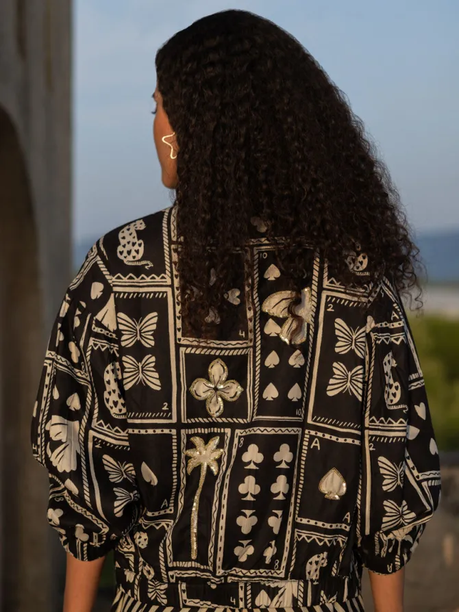 Tangier Embroidered Twill Bomber Jacket