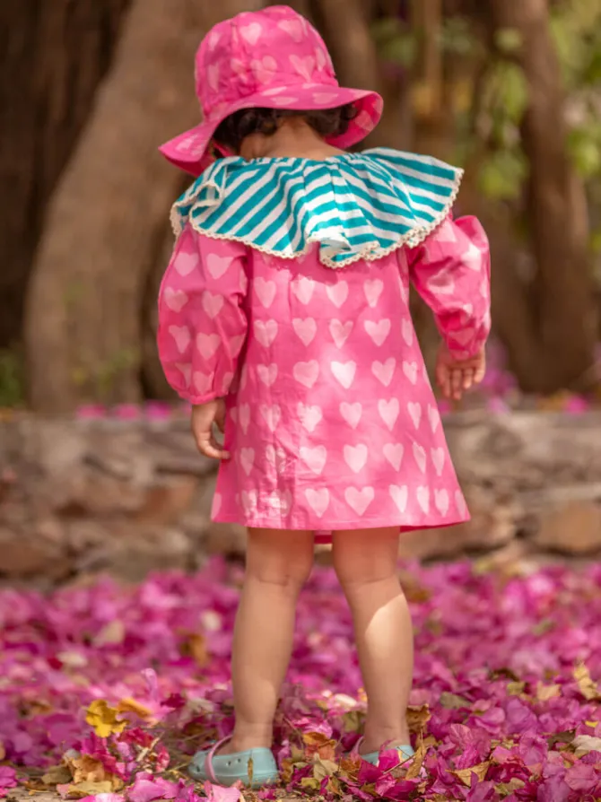 Te Amo Organic Cotton Block Printed Dress