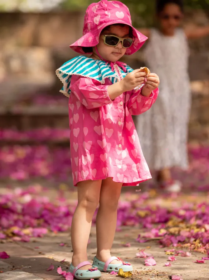 Te Amo Organic Cotton Block Printed Dress