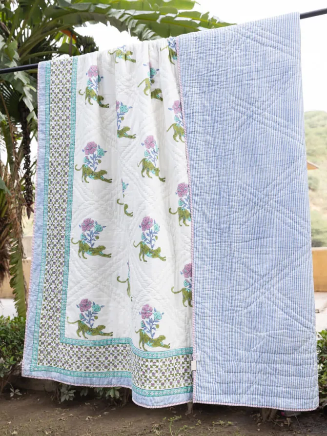 The Baagh Block Printed Cotton Quilt