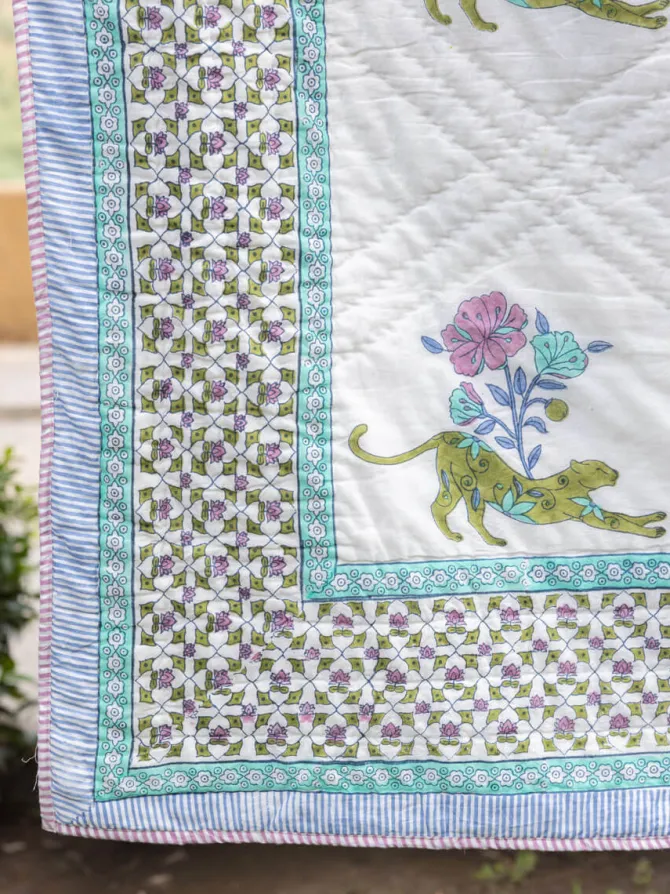The Baagh Block Printed Cotton Quilt