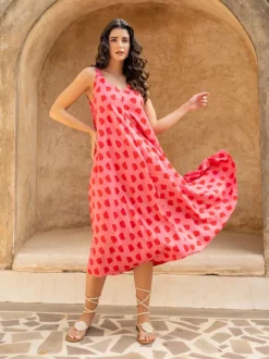 The Marie Sleeveless Dress ~ Pink Mirage Edition