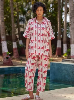 Ti amo Block Printed Cotton Co-ord Set of 2
