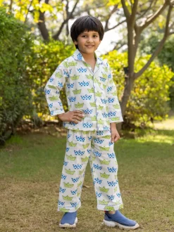 Tintin Organic Cotton Block Printed Pyjama Set
