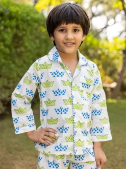 Tintin Organic Cotton Block Printed Pyjama Set