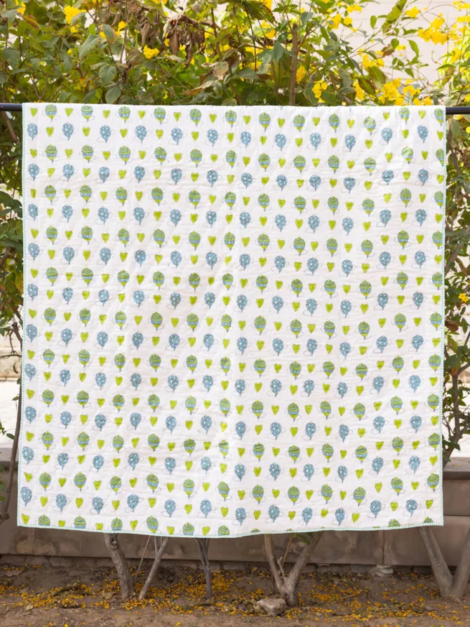 Toy Story Hand Block Printed Cotton Quilt
