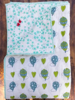 Toy Story Hand Block Printed Cotton Quilt for Infants
