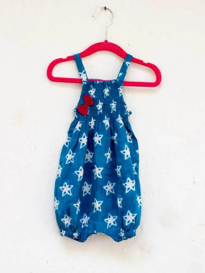 Twinkle Star Organic Cotton Block Printed Romper