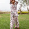 Unicorn Block Printed Cotton Top & Pyjama Set