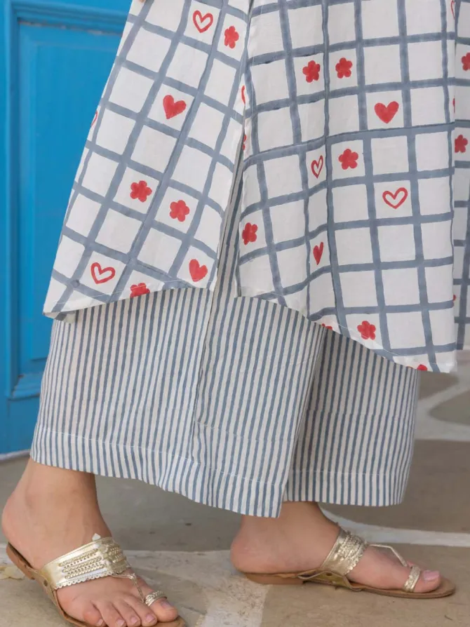 Urban Grey Stripes Palazzo Pants